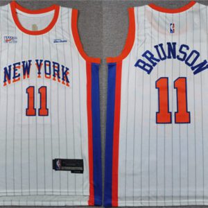 New Yok Knicks #11 Jalen Brunson White 2024-25 City Edition Stitched Basketball Jersey