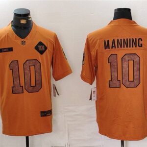 New York Giants #10 Eli Manning 2023 Brown Salute To Service Limited Football Stitched Jersey