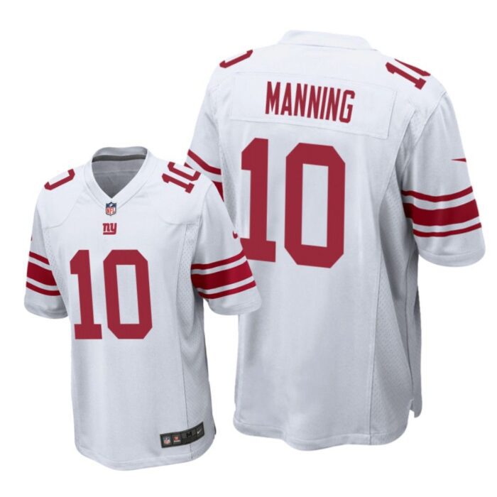 New York Giants #10 White Men Eli Manning Game Jersey