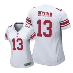 New York Giants #13 White Odell Beckham Game Jersey - Women