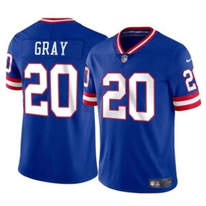 New York Giants #20 Eric Gray Royal Throwback Vapor Untouchable Limited Football Stitched Jersey