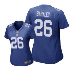 New York Giants #26 Royal Blue Saquon Barkley Game Jersey - Women