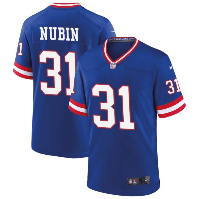 New York Giants #31 Tyler Nubin Royal Classic Football Stitched Game Jersey