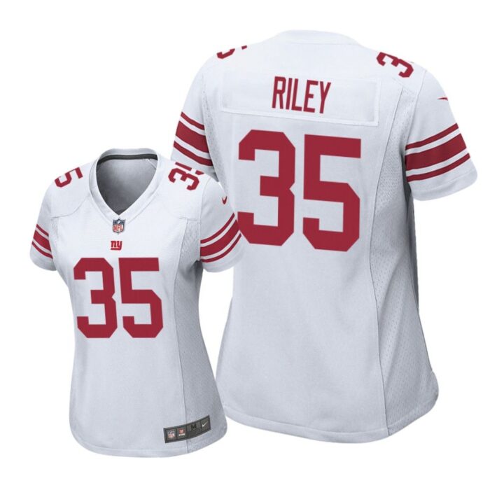 New York Giants #35 White Curtis Riley Game Jersey - Women