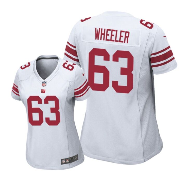 New York Giants #63 White Chad Wheeler Game Jersey - Women