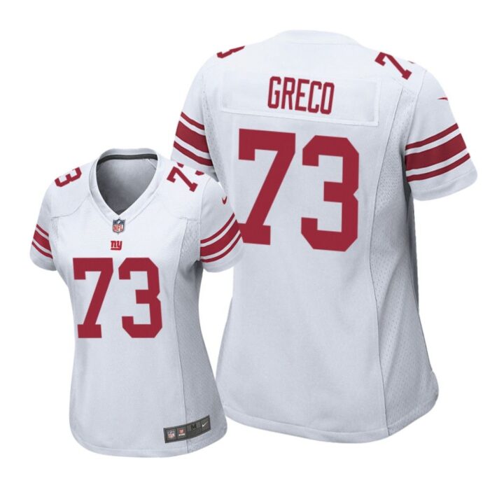 New York Giants #73 White John Greco Game Jersey - Women