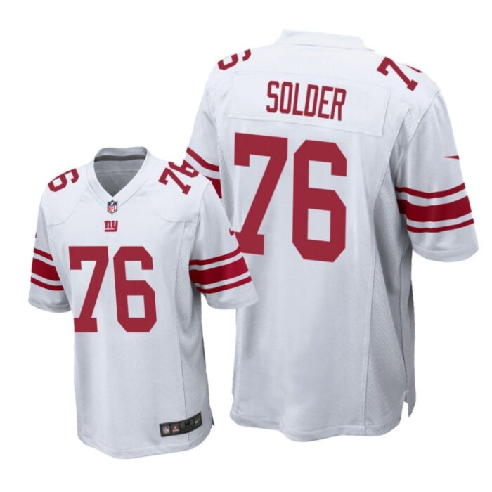 New York Giants #76 White Men Nate Solder Game Jersey