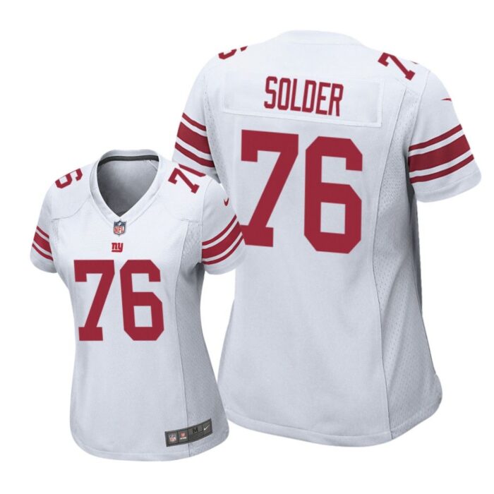 New York Giants #76 White Nate Solder Game Jersey - Women