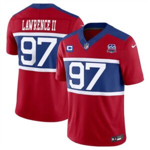 New York Giants #97 Dexter Lawrence II Red 2024 F.U.S.E. Alternate With 3-Star C Patch And 100TH Season Patch Vapor Untouchable Limited Stitched Jersey