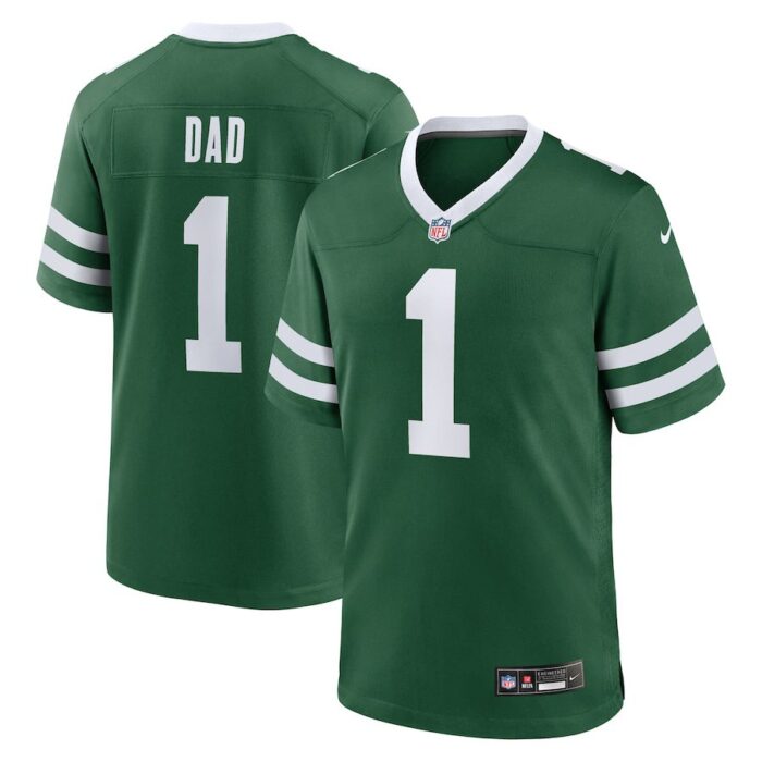 New York Jets #1 Dad Game Jersey - Legacy Green