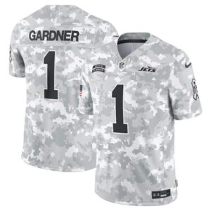 New York Jets #1 Sauce Gardner Arctic Camo 2024 F.U.S.E. Salute to Service Limited Football Stitched Jersey