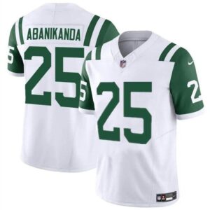 New York Jets #25 Israel Abanikanda White Classic Alternate Vapor F.U.S.E. Limited Football Stitched Jersey