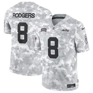 New York Jets #8 Aaron Rodgers Arctic Camo 2024 F.U.S.E. Salute to Service Limited Football Stitched Jersey