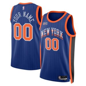 New York Knicks Unisex 2023/24 Custom Swingman Jersey - Blue - City Edition