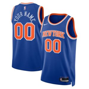 New York Knicks Unisex Swingman Custom Jersey Blue - Icon Edition