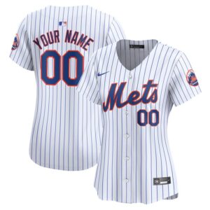 New York Mets Women Home Limited Custom Jersey - White