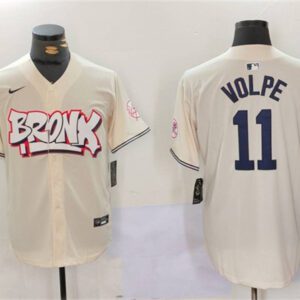 New York Yankees #11 Anthony Volpe Cream Bronx Graffiti V2 Vapor Limited Stitched Baseball Jersey