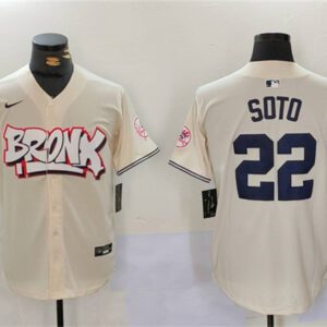 New York Yankees #22 Juan Soto Cream Bronx Graffiti V2 Vapor Limited Stitched Baseball Jersey