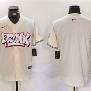 New York Yankees Blank Cream Bronx Graffiti V2 Vapor Limited Stitched Baseball Jersey