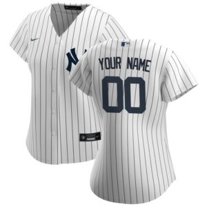 New York Yankees Women Home Replica Custom Jersey - White