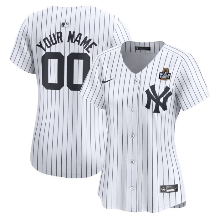 New York Yankees Women's 2024 World Series Home Custom Limited Jersey - White