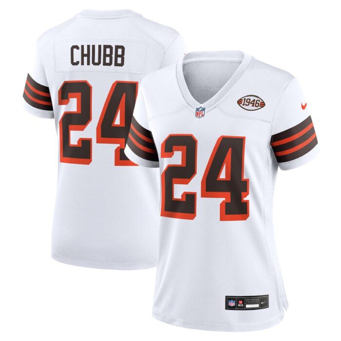 Nick Chubb Cleveland Browns Women's Alternate Game Jersey - White