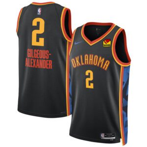 Oklahoma City Thunder #2 Shai Gilgeous-Alexander Black 2024/25 City Edition Stitched Basketball Jersey