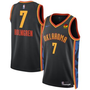 Oklahoma City Thunder #7 Chet Holmgren Black 2024/25 City Edition Stitched Basketball Jersey