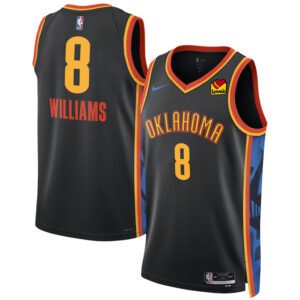 Oklahoma City Thunder #8 Jalen Williams Black 2024/25 City Edition Stitched Basketball Jersey