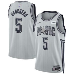 Orlando Magic #5 Paolo Banchero Silver 2024/25 City Edition Stitched Basketball Jersey