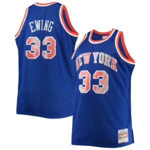 Patrick Ewing New York Knicks Big & Tall 1991/92 NBA 75th Anniversary Diamond Swingman Jersey - Blue