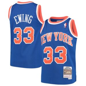 Patrick Ewing New York Knicks Youth Hardwood Classics Swingman Throwback Jersey - Blue