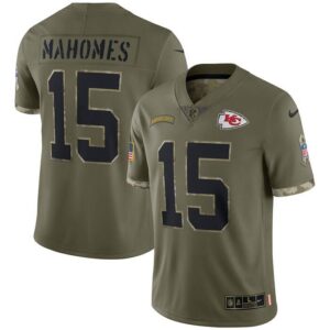 Patrick Mahomes Kansas City Chiefs 2022 Salute To Service Limited Jersey - Olive