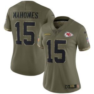 Patrick Mahomes Kansas City Chiefs Women 2022 Salute To Service Limited Jersey - Olive