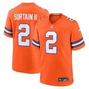 Patrick Surtain II Denver Broncos Mile High Collection 1977 Throwback Player Game Jersey - Orange