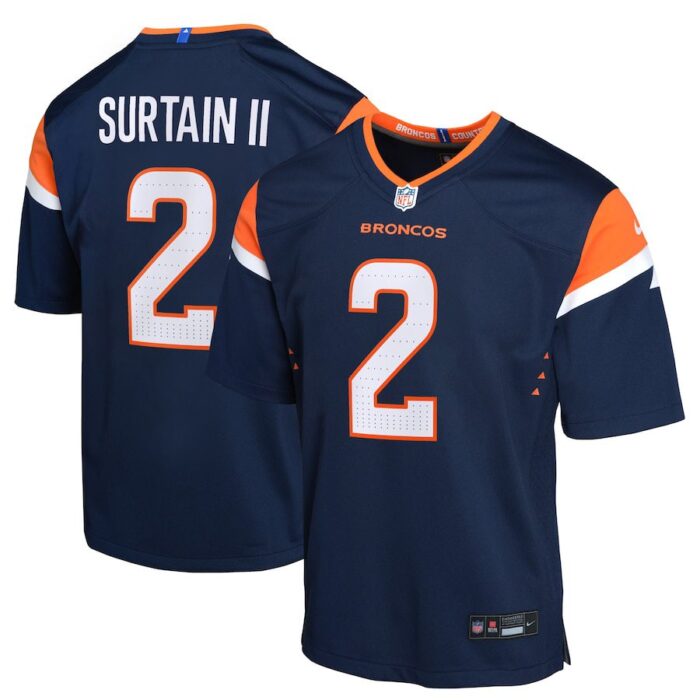 Patrick Surtain II Denver Broncos Youth Alternate Game Jersey - Navy