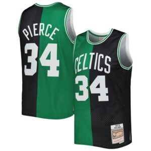 Paul Pierce Boston Celtics Hardwood Classics 2007/08 Split Swingman Jersey - Black/Kelly Green