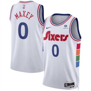 Philadelphia 76ers #0 Tyrese Maxey White 2024/25 City Edition Stitched Jersey