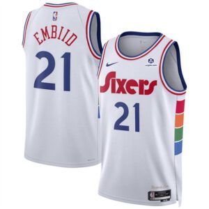 Philadelphia 76ers #21 Joel Embiid White 2024/25 City Edition Stitched Jersey