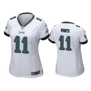 Philadelphia Eagles #11 White Carson Wentz Game Jersey - Women