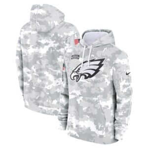 Philadelphia Eagles 2024 Salute to Service Club Fleece Pullover Hoodie - Arctic Camo