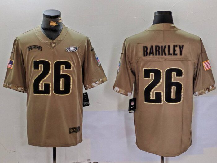 Philadelphia Eagles #26 Saquon Barkley Camo Salute To Service Limited Football Stitched Jersey