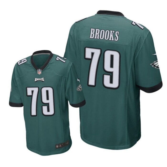 Philadelphia Eagles #79 Green Men Brandon Brooks Game Jersey