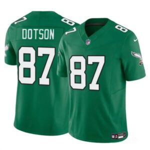 Philadelphia Eagles #87 Jahan Dotson Kelly Green F.U.S.E Throwback Vapor Untouchable Limited Football Stitched Jersey