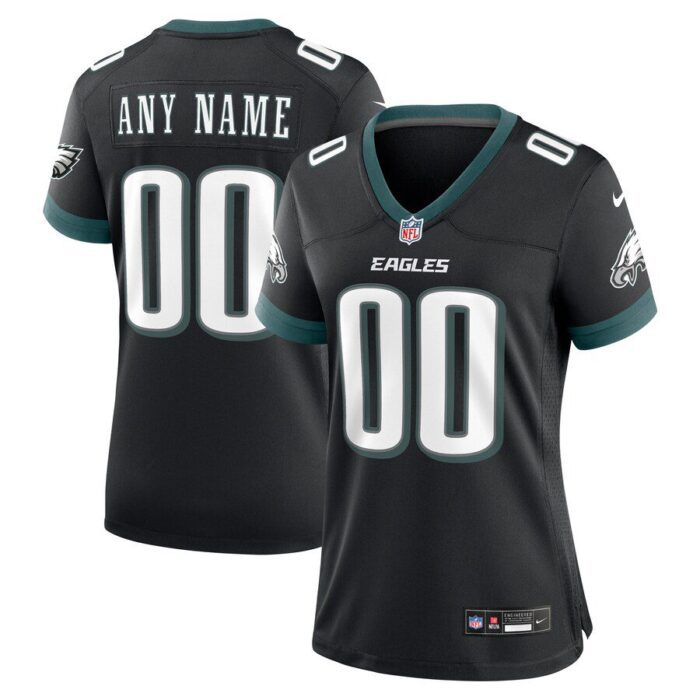 Philadelphia Eagles Women's Alternate Custom Game Jersey - Black