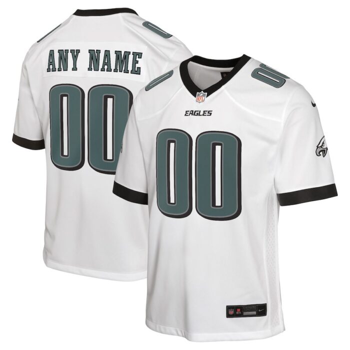 Philadelphia Eagles Youth Custom Game Jersey - White