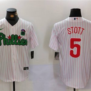 Philadelphia Phillies #5 Bryson Stott White/Green Cool Base Stitched Jersey