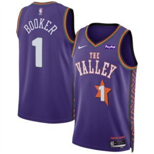 Phoenix Suns #1 Devin Booker Purple 2024/25 City Edition Stitched Basketball Jersey