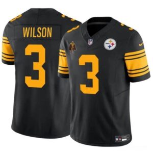 Pittsburgh Steelers #3 Russell Wilson Black F.U.S.E. With Walter Payton Patch Color Rush Limited Football Stitched Jersey