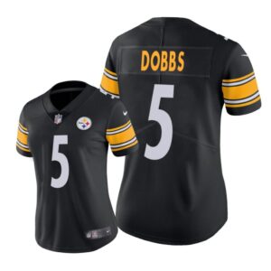 Pittsburgh Steelers #5 Black Joshua Dobbs Game Jersey - Women